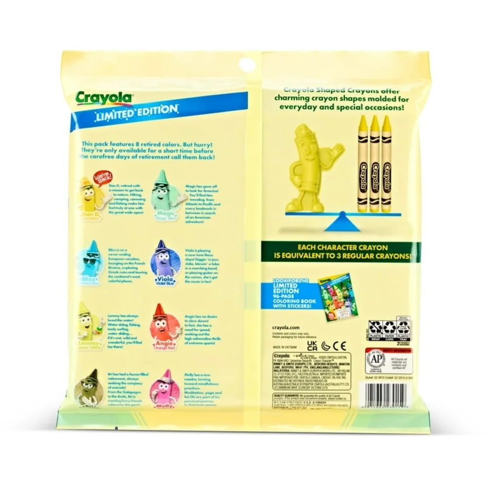 🫟NWT Crayola Tip Character Shaped Crayons, 8 Ct, Limited Edition Retired ColorS